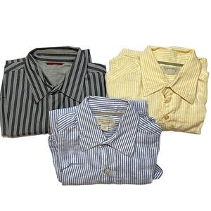 Lot of 3 Banana Republic Mens Small Long Sleeve Dress Shirts Button Up Slim Fit